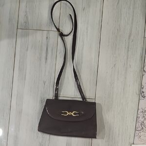 Etienne Aigner Black Crossbody Bag with Gold Hardware